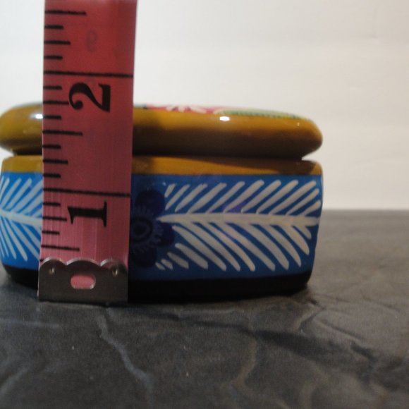 Trinket Box Souvenir from Puerto Vallarta Painted TerraCotta Heart Shap… - Picture 10 of 10